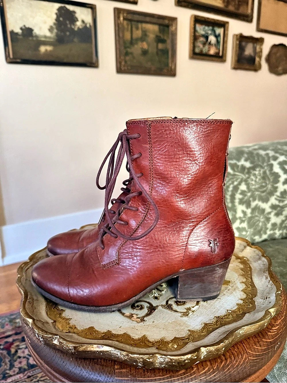 Frye Lace Up Heel Boots